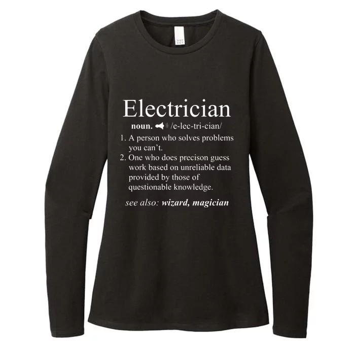 Funny Electrician Definition Electrical Engineer Gift Womens CVC Long Sleeve Shirt