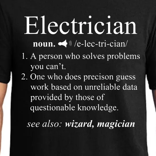 Funny Electrician Definition Electrical Engineer Gift Pajama Set