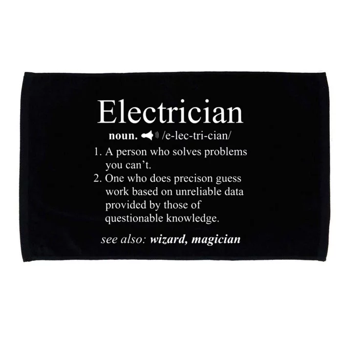 Funny Electrician Definition Electrical Engineer Gift Microfiber Hand Towel