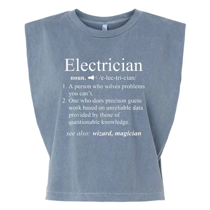 Funny Electrician Definition Electrical Engineer Gift Garment-Dyed Women's Muscle Tee