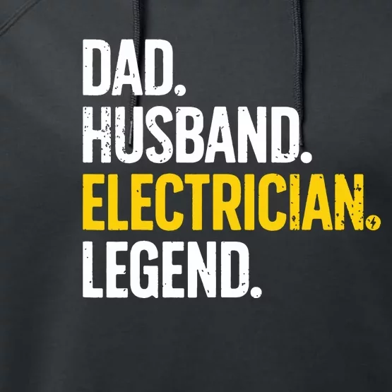 Funny Electrician Design For Husband Dad Electrical Engineer Performance Fleece Hoodie