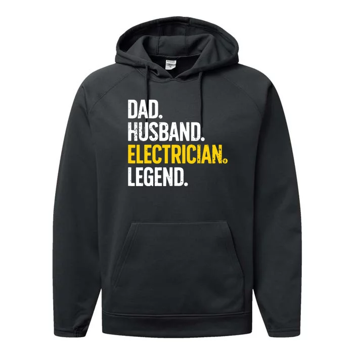 Funny Electrician Design For Husband Dad Electrical Engineer Performance Fleece Hoodie