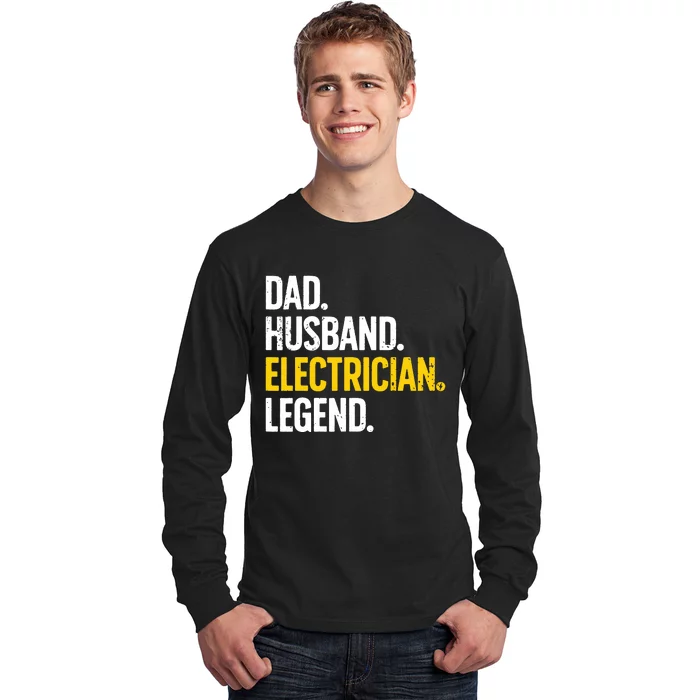 Funny Electrician Design For Husband Dad Electrical Engineer Long Sleeve Shirt