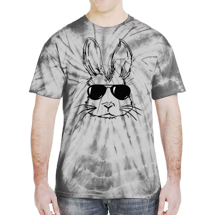 funny Easter Day Bunny Face With Sunglasses Tie-Dye T-Shirt