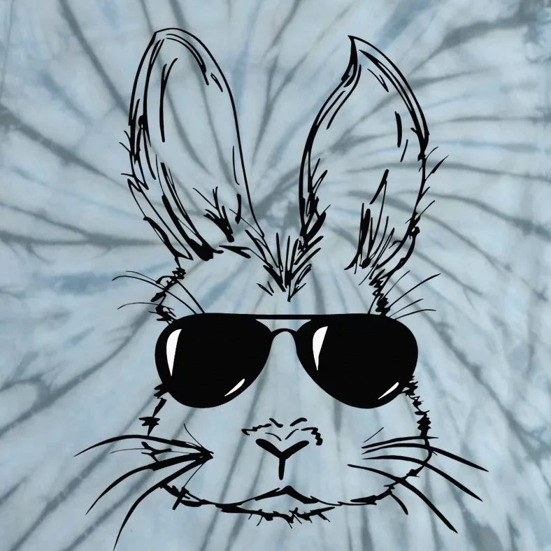 funny Easter Day Bunny Face With Sunglasses Tie-Dye T-Shirt