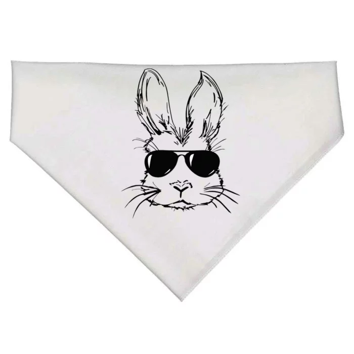 funny Easter Day Bunny Face With Sunglasses USA-Made Doggie Bandana