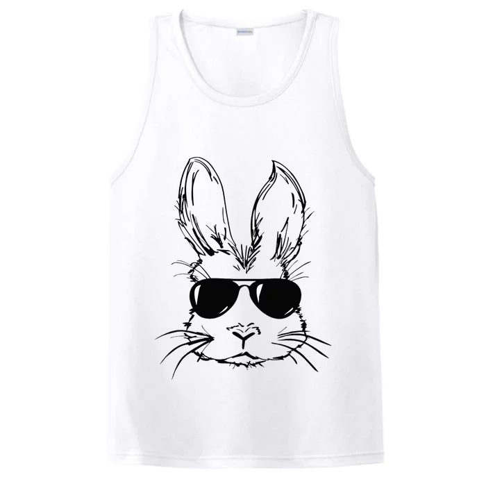 funny Easter Day Bunny Face With Sunglasses Performance Tank