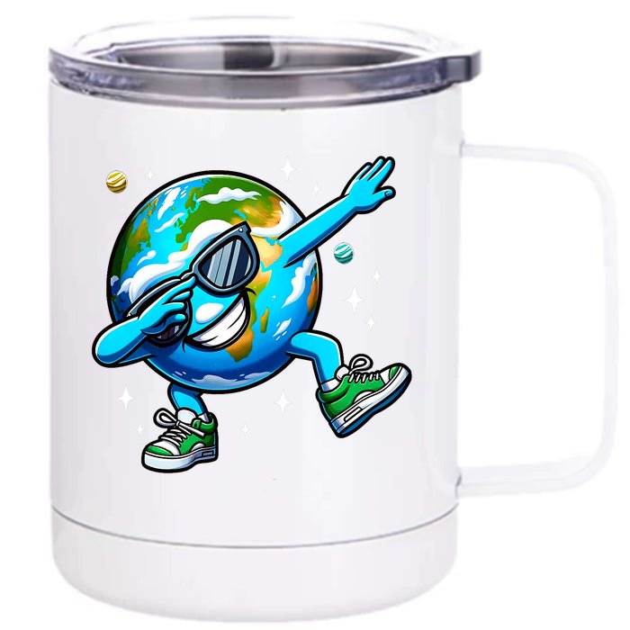 Funny Earth Dab Earth Day 2024 Dabbing Dance Front & Back 12oz Stainless Steel Tumbler Cup