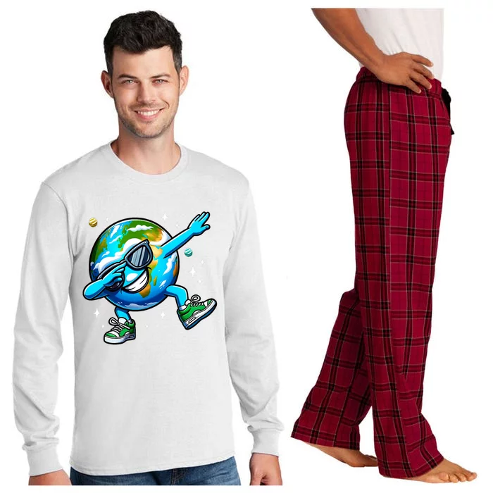 Funny Earth Dab Earth Day 2024 Dabbing Dance Long Sleeve Pajama Set