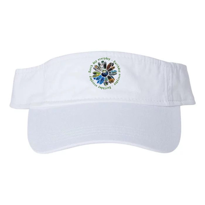 Funny Earth Day Everyday Sunflower Earth Animal Lovers Valucap Bio-Washed Visor