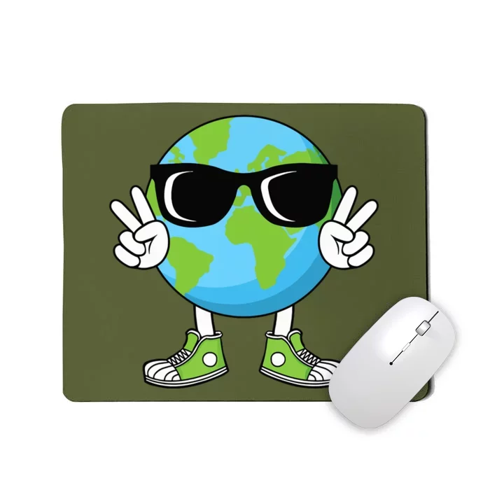 Funny Earth Day Planet Peace Hand Boy Girl Mousepad