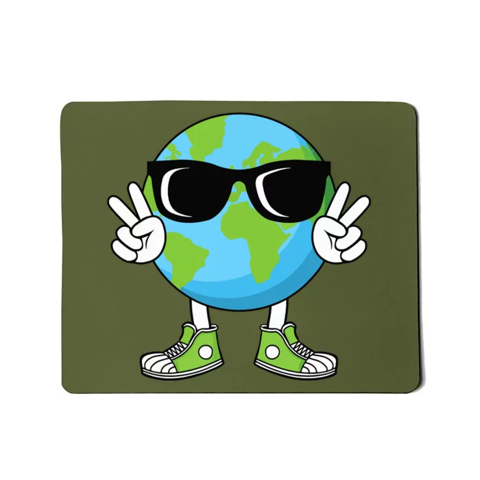 Funny Earth Day Planet Peace Hand Boy Girl Mousepad