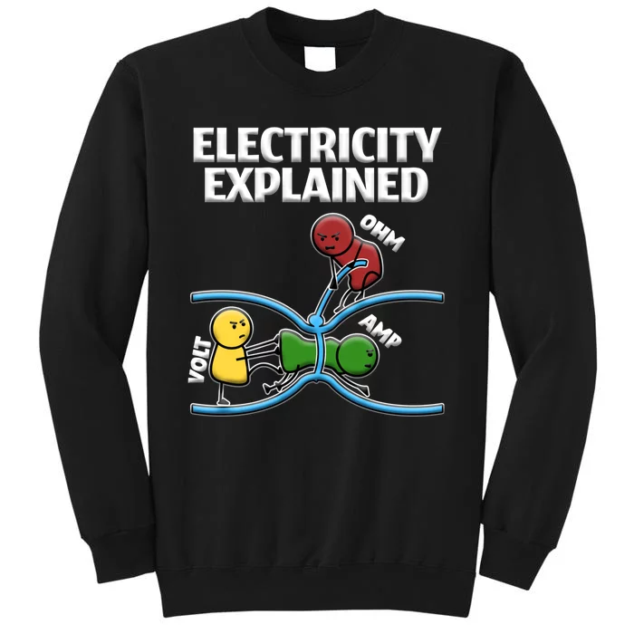 Funny Electrician Design Explains Electricity Quote Tall Sweatshirt