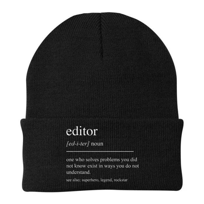 Funny Editor Definition Film Editor In Chief Video Editing Knit Cap Winter Beanie