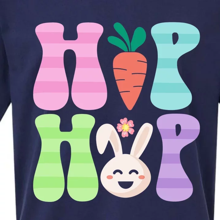 Funny Easter Day Hip Hop Cute Bunny Funny Rabbit Sueded Cloud Jersey T-Shirt