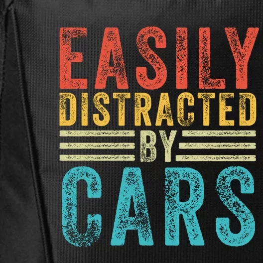 Funny Easily Distracted By Cars Auto Mechanic Racing Car Funny Gift City Backpack