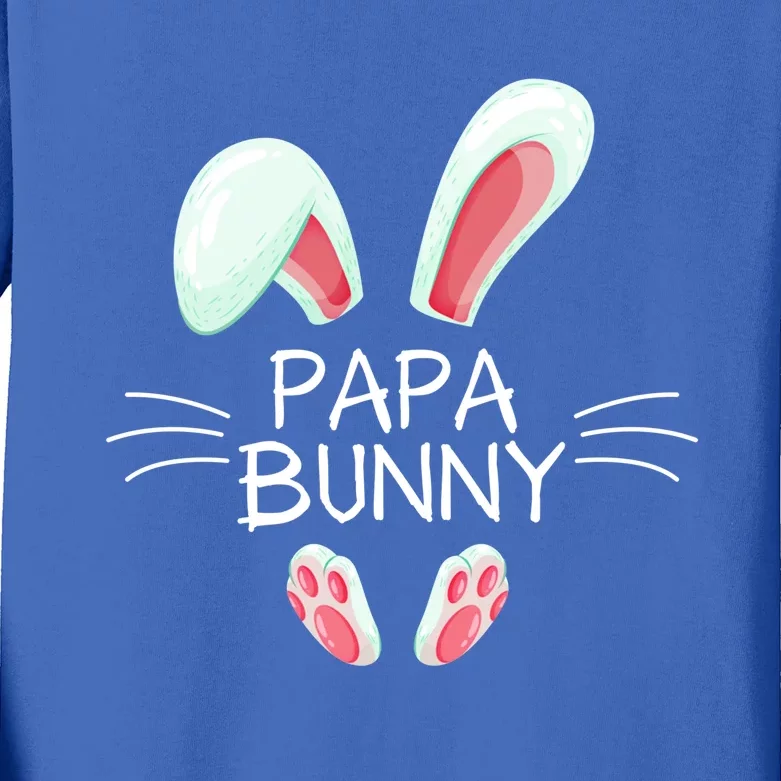 Funny Easter Day Costume Matching Cute Papa Bunny Graphic Funny Gift Kids Long Sleeve Shirt