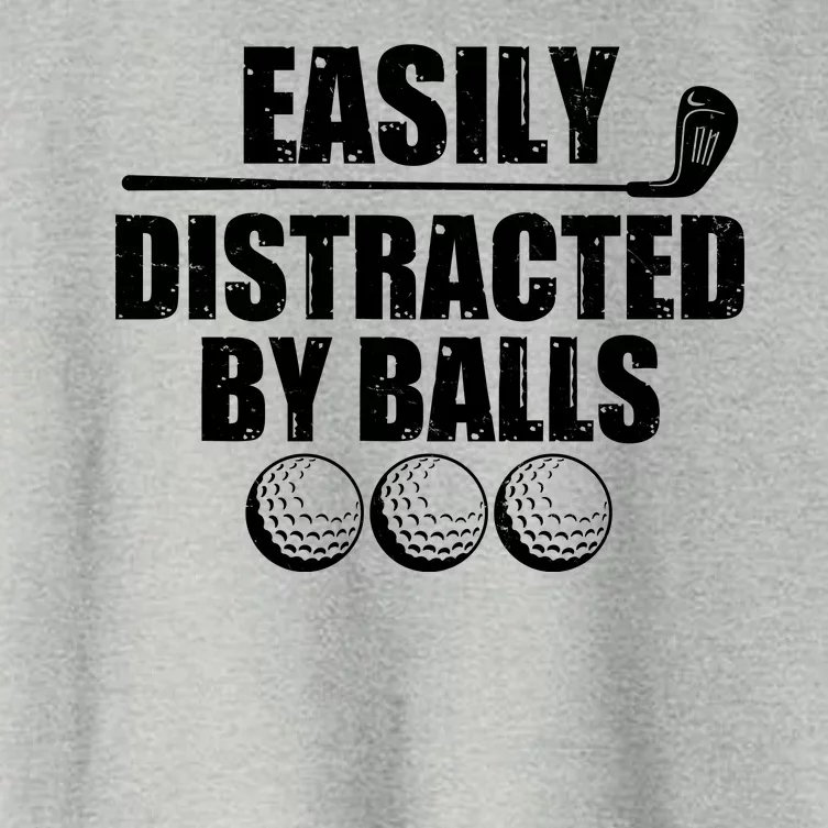 Funny Easily Distracted By Balls Golfing Fan Women's Crop Top Tee