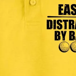 Funny Easily Distracted By Balls Golfing Fan Dry Zone Grid Performance Polo