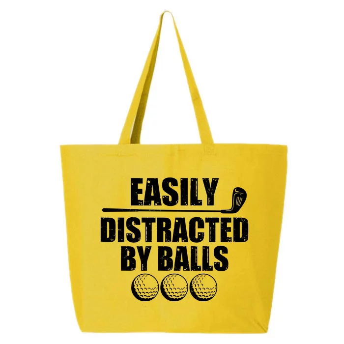 Funny Easily Distracted By Balls Golfing Fan 25L Jumbo Tote