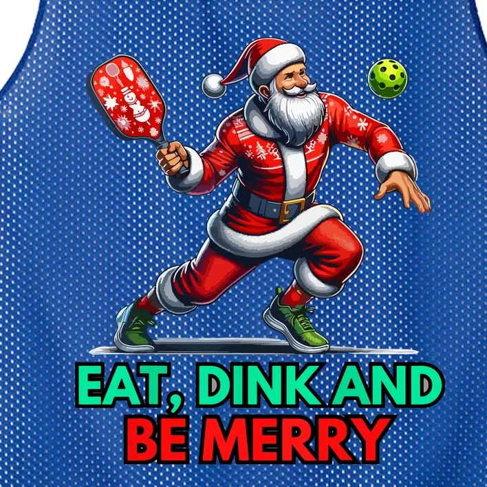 Funny Eat Dink Be Merry Santa Claus Pickleball Christmas Gift For Xmas Mesh Reversible Basketball Jersey Tank