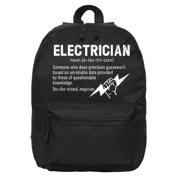 Funny Electrician Definition Gift Graduation Graduate 16 in Basic Backpack