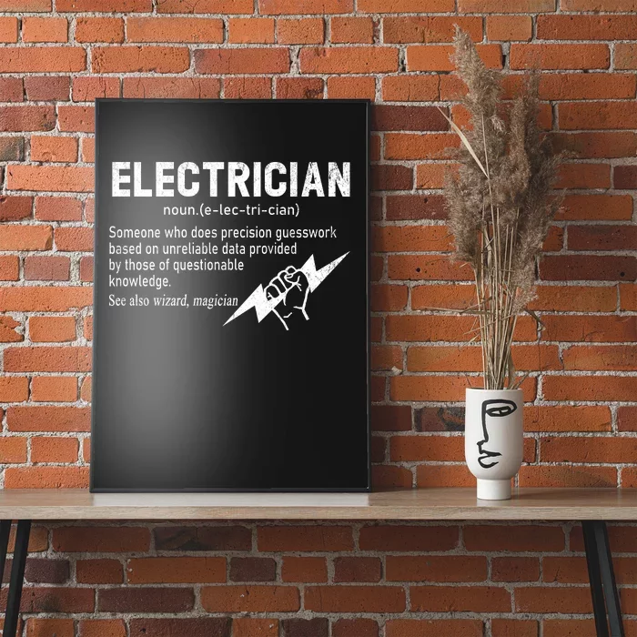 Funny Electrician Definition Gift Graduation Graduate Poster