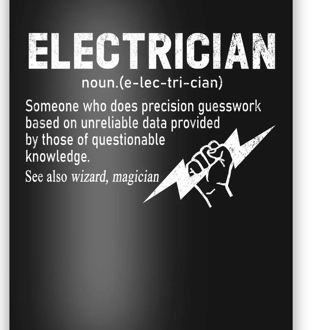 Funny Electrician Definition Gift Graduation Graduate Poster