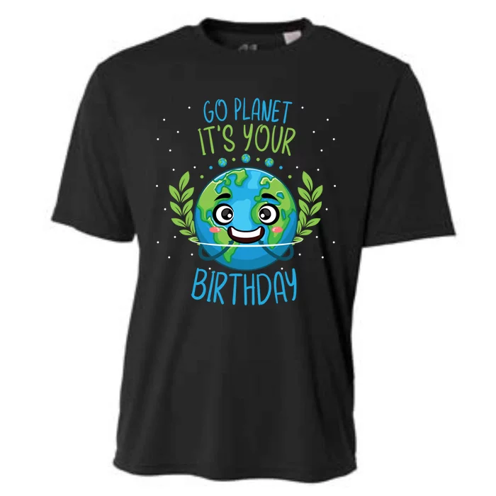 Funny Earth Day Planet Birthday Green Blue World Gift Cooling Performance Crew T-Shirt