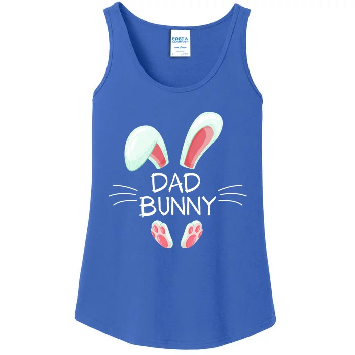 Funny Easter Day Costume Matching Cute Dad Bunny Graphic Gift Ladies Essential Tank