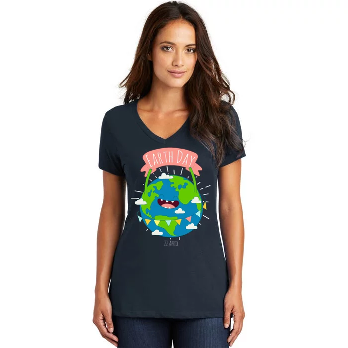 Funny Earth Day April 22 Women's V-Neck T-Shirt