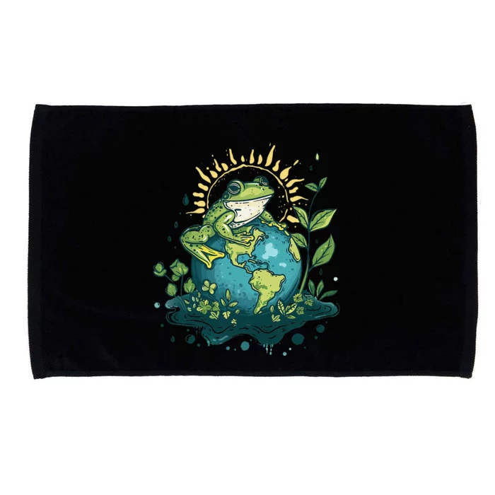 Frog Earth Day Frog Earth Day Green Themed Microfiber Hand Towel