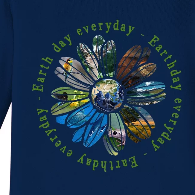 Funny Earth Day Everyday Sunflower Earth Animal Lovers Baby Long Sleeve Bodysuit