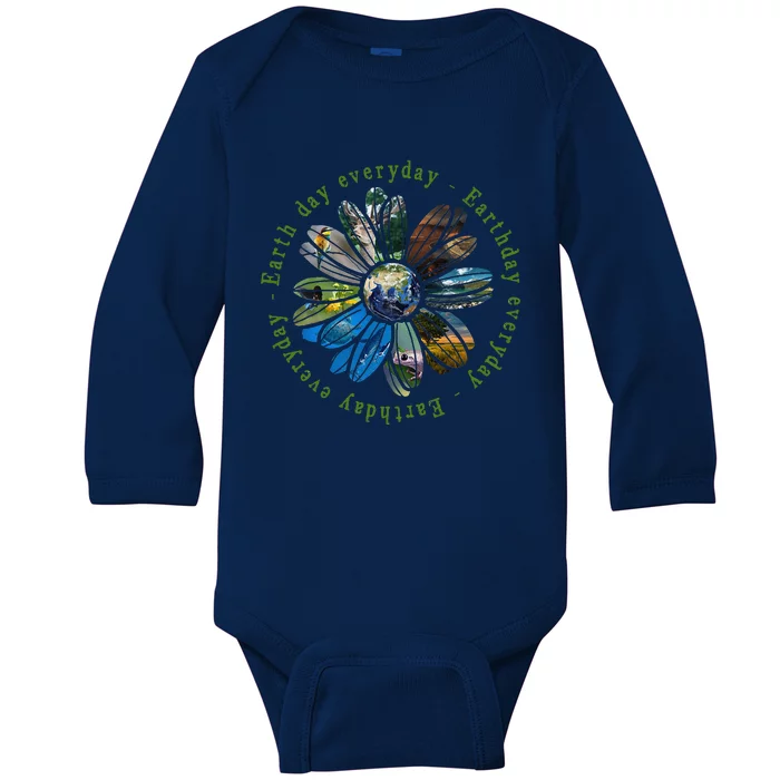 Funny Earth Day Everyday Sunflower Earth Animal Lovers Baby Long Sleeve Bodysuit