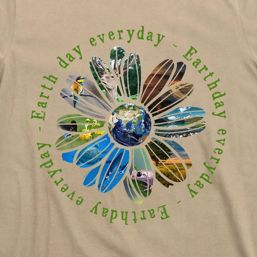 Funny Earth Day Everyday Sunflower Earth Animal Lovers T-Shirt