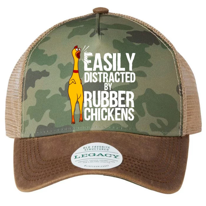 Funny Easily Distracted Rubber Chicken Gift Cool Bird Lover Legacy Tie Dye Trucker Hat