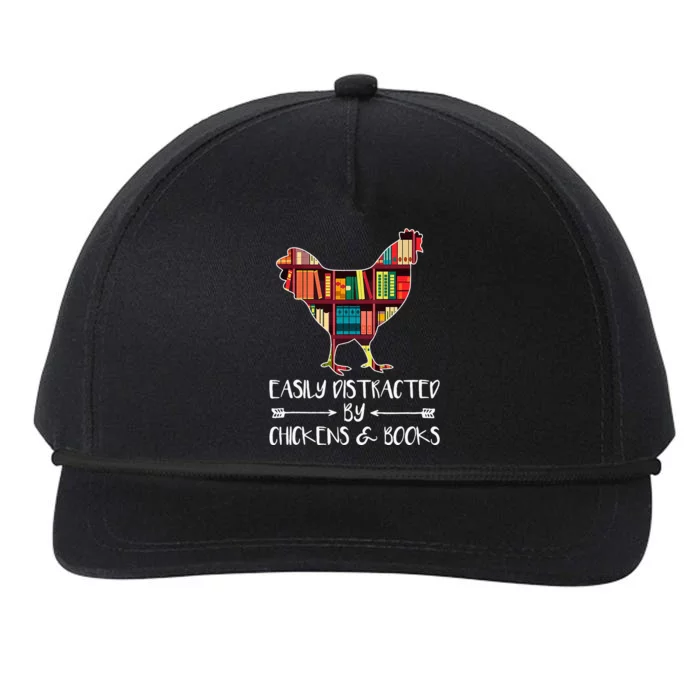 funny Easily Distracted By Chickens And Books Snapback Five-Panel Rope Hat