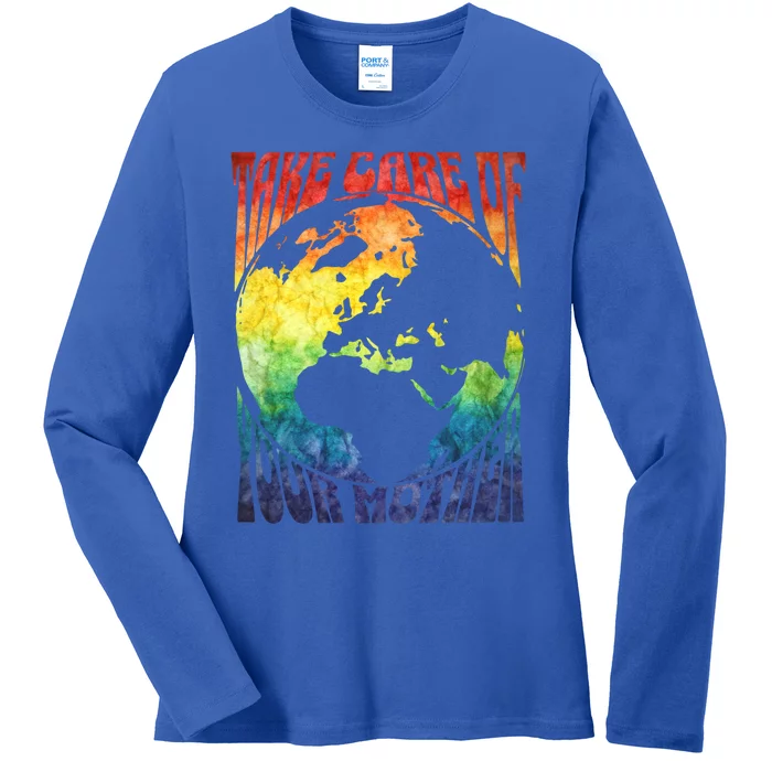 Fun Earth Day Mother's Day Respect The Earth And Your Mother Great Gift Ladies Long Sleeve Shirt