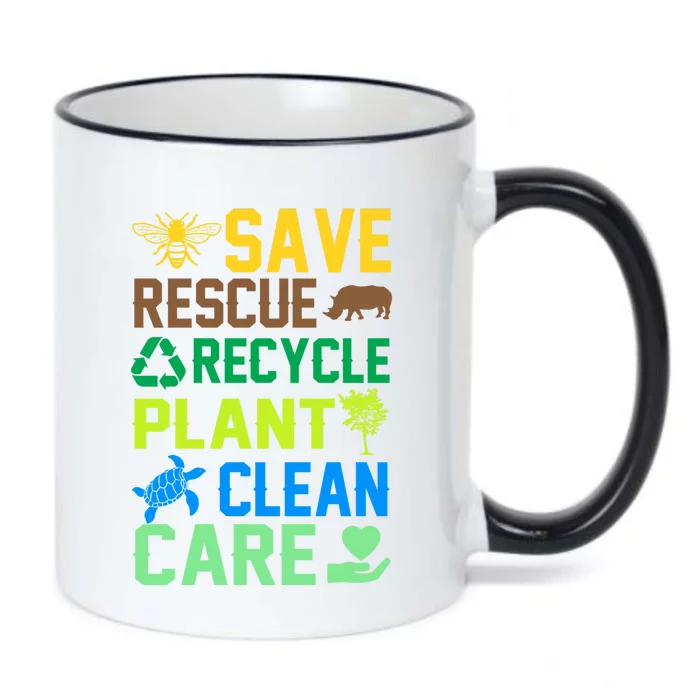 Funny Earth Day Save Rescue Recycle Plant Clean Care Gift Black Color Changing Mug