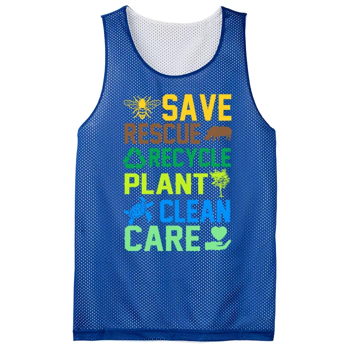 Funny Earth Day Save Rescue Recycle Plant Clean Care Gift Mesh Reversible Basketball Jersey Tank