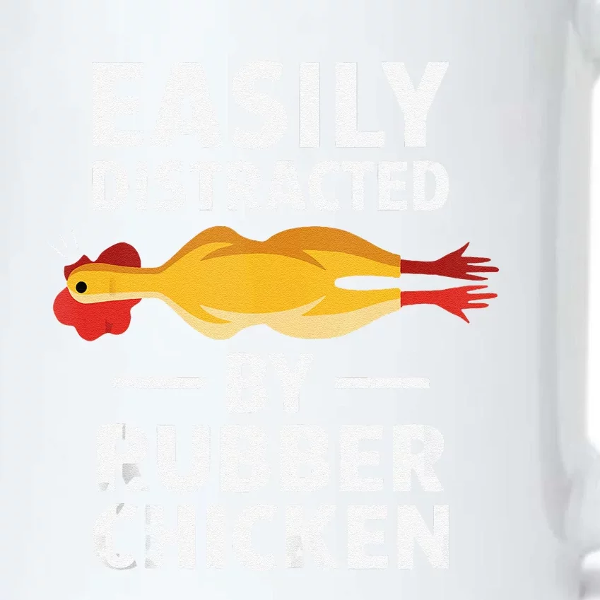 Funny Easily Distracted Rubber Chicken Lover Black Color Changing Mug