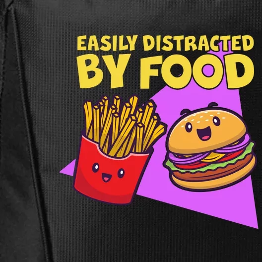 Funny Easily DIstracted By Food Cute Burger and Fries City Backpack