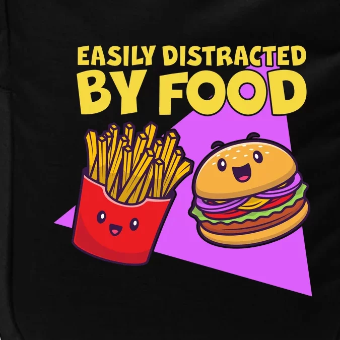 Funny Easily DIstracted By Food Cute Burger and Fries Impact Tech Backpack