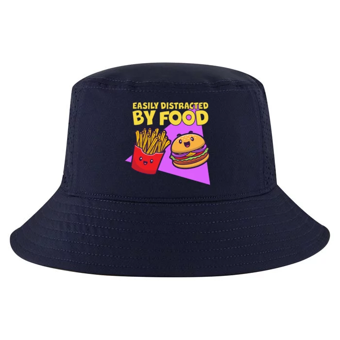 Funny Easily DIstracted By Food Cute Burger and Fries Cool Comfort Performance Bucket Hat