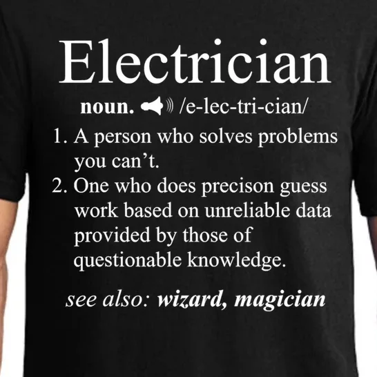 Funny Electrician Definition Shirt Electrical Engineer Gift Pajama Set