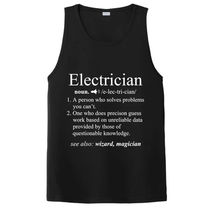 Funny Electrician Definition Shirt Electrical Engineer Gift Performance Tank