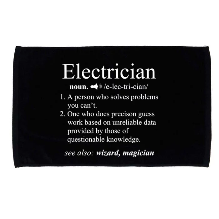 Funny Electrician Definition Shirt Electrical Engineer Gift Microfiber Hand Towel