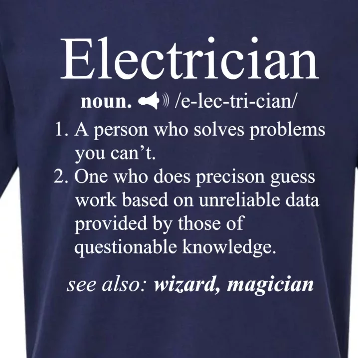 Funny Electrician Definition Shirt Electrical Engineer Gift Sueded Cloud Jersey T-Shirt