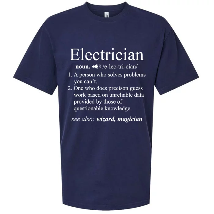 Funny Electrician Definition Shirt Electrical Engineer Gift Sueded Cloud Jersey T-Shirt