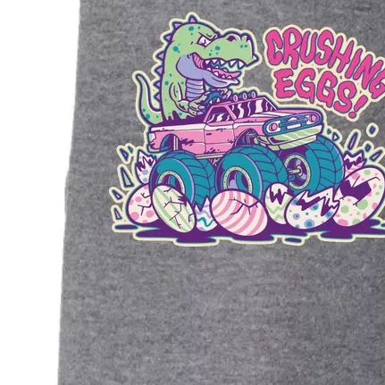 Funny Easter Dinosaur Monster Truck Crushing Eggs Doggie 3-End Fleece Hoodie